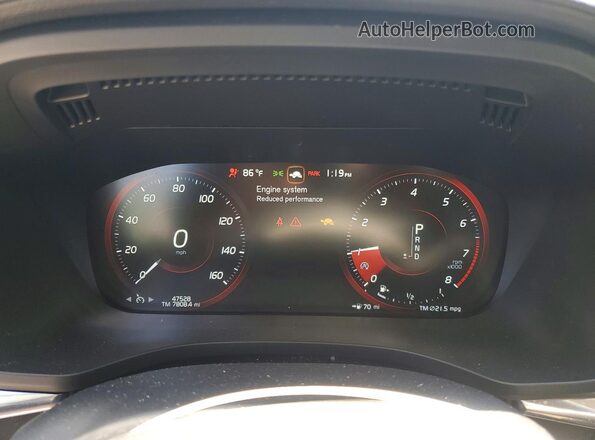 YV4102RL2M1850447 2021 VOLVO XC60 White Instrument cluster view