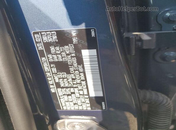 YV4102RL4L1560760 2020 VOLVO XC60 Blue Vista de la etiqueta del VIN