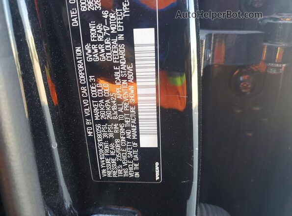 YV4102XK3G1080256 2016 VOLVO XC90 Black Widok naklejki z numerem VIN