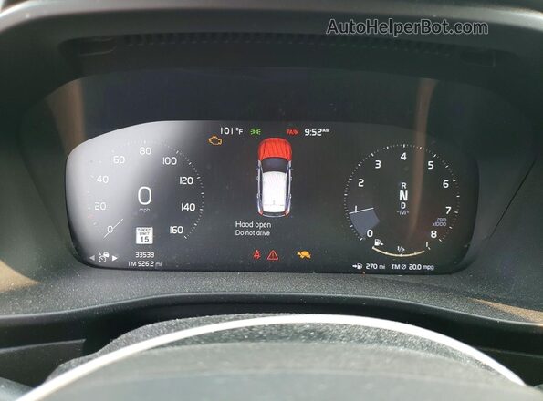 YV4162UK3K2113763 2019 VOLVO XC40 Black Սարքավորումների վահանակի տեսք