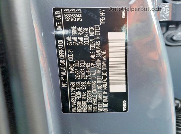YV4162UL3L2171480 2020 VOLVO XC40 Blue Вид наклейки з VIN-кодом