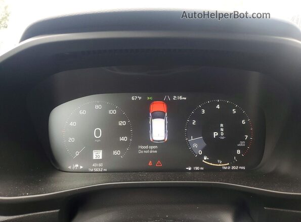 YV4162UL3L2171480 2020 VOLVO XC40 Blue Вид щитка приладів