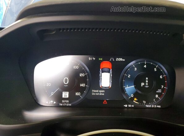 YV4162UM8M2428126 2021 VOLVO XC40 Blue Instrument cluster view