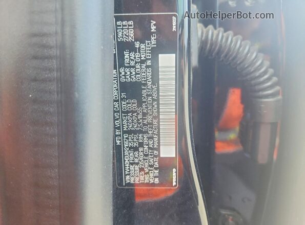 YV440MDUXH2166710 2017 VOLVO XC60 Black Widok naklejki z numerem VIN