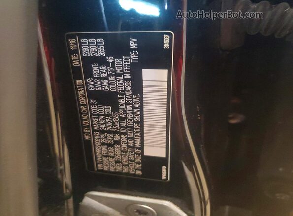 YV440MRR5H2091483 2017 VOLVO XC60 Black Vista de la etiqueta del VIN