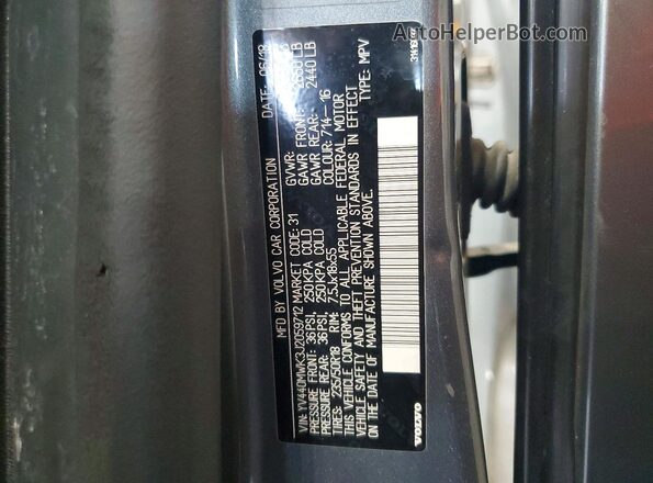 YV440MWK3J2059712 2018 VOLVO V60 Gray Widok komory silnika