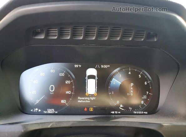 YV4A221K2L1530881 2020 VOLVO XC90 Black Widok zestawu wskaźników