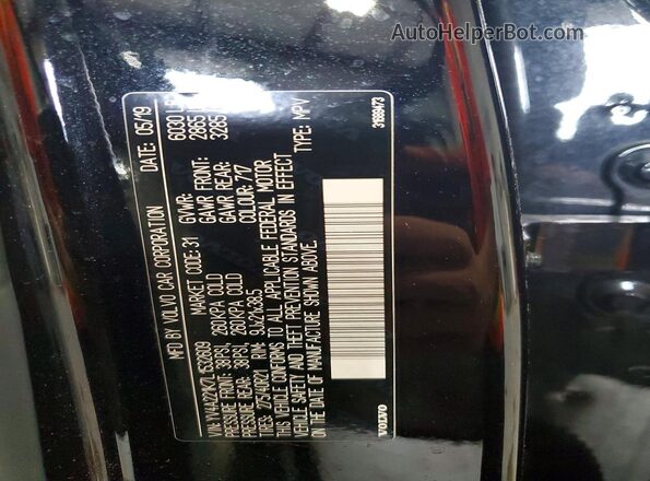 YV4A221K7L1532609 2020 VOLVO XC90 Black Вид наклейки з VIN-кодом