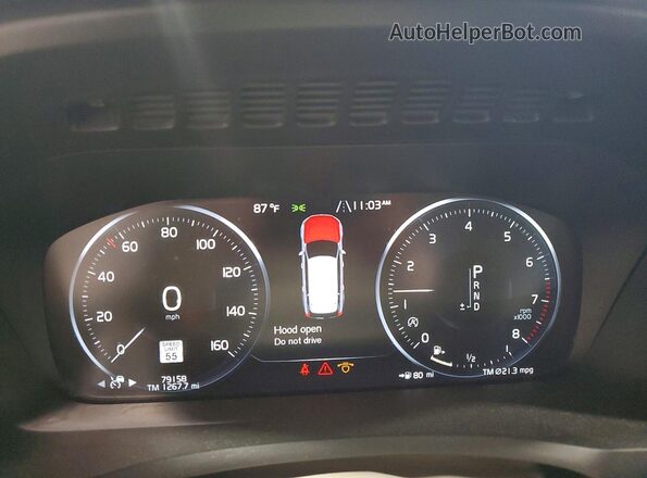 YV4A221K7L1532609 2020 VOLVO XC90 Black Вид щитка приладів