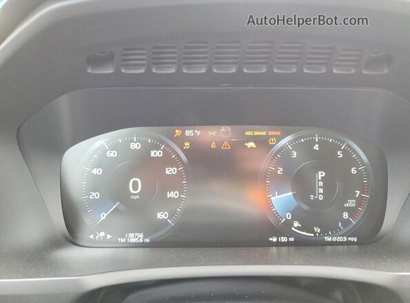 YV4A22PK3K1456960 2019 VOLVO XC90 White Instrument cluster view