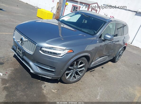 YV4A22PL0H1120362 2017 VOLVO XC90 Gray წინა მარცხენა ხედი სამი მეოთხედიდან