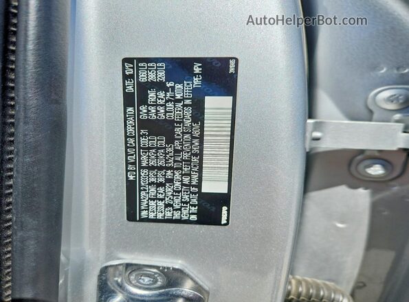 YV4A22PL2J1333156 2018 VOLVO XC90 Серебряный Вид наклейки с VIN-кодом