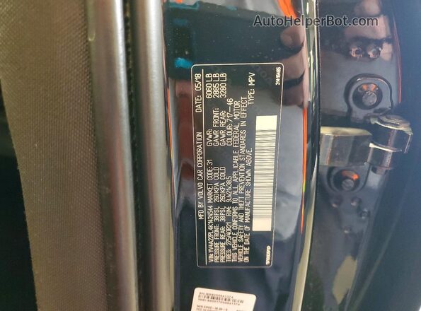 YV4A22PL4K1424544 2019 VOLVO XC90 Black Вид наклейки з VIN-кодом