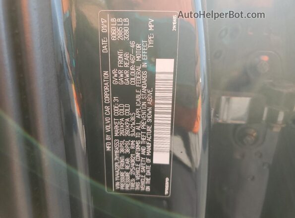 YV4A22PL7H1164553 2017 VOLVO XC90 Blue VIN sticker view