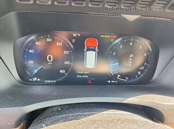 YV4A22PL7J1372034 2018 VOLVO XC90 White Instrument cluster view