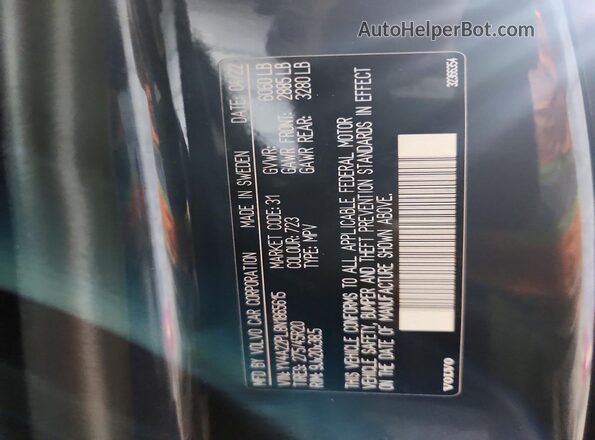 YV4A22PL8N1865615 2022 VOLVO XC90 Gray Vista del compartimento del motor