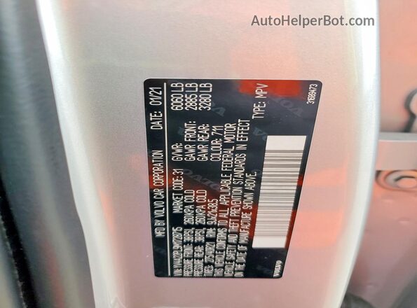 YV4A22PL9M1728715 2021 VOLVO XC90 Silver Вид підкапотного простору
