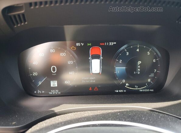 YV4A22RK9K1360277 2019 VOLVO XC60 Gray Vista del cuadro de instrumentos