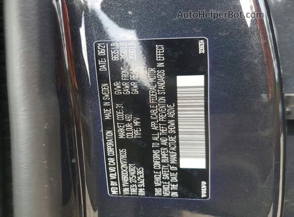 YV4BR0CK2N1778035 2022 VOLVO XC90 Gray Engine compartment view