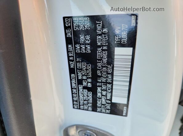 YV4ED3GM2P2048163 2023 VOLVO C40 Белый Вид наклейки с VIN-кодом