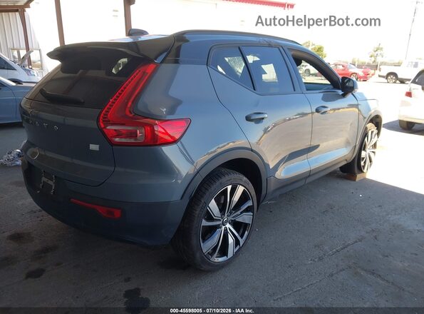 YV4ED3URXM2583222 2021 VOLVO XC40 RECHARGE PURE ELECTRIC Gray Rear right