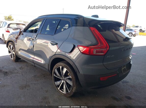 YV4ED3URXM2583222 2021 VOLVO XC40 RECHARGE PURE ELECTRIC Gray Rear left