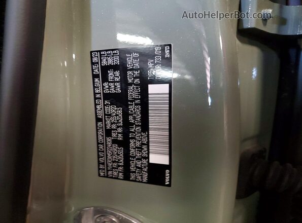 YV4ER3XM5R2248085 2024 VOLVO XC40 Green VIN კოდის სტიკერის ხედი