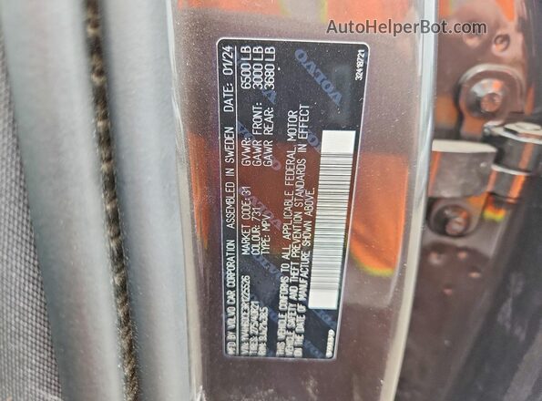 YV4H60CE3R1225526 2024 VOLVO XC90 Gray VIN კოდის სტიკერის ხედი