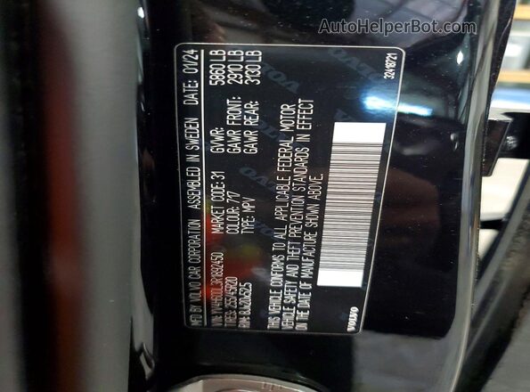 YV4H60DL3R1892450 2024 VOLVO XC60 Black Widok naklejki z numerem VIN