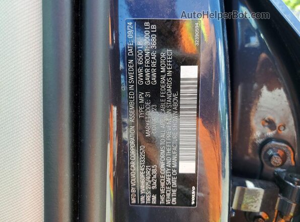 YV4H60PE4S1332570 2025 VOLVO XC90 Blue VIN կոդի պիտակի տեսք