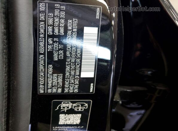 YV4H60RJ0T1406434 2026 VOLVO XC60 Black 360 interior view