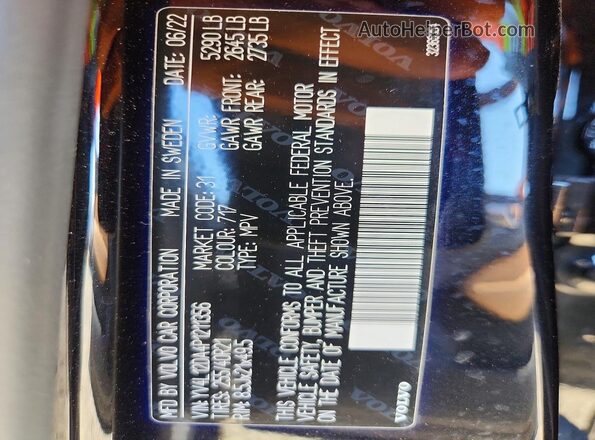 YV4L12DA4P1211356 2023 VOLVO XC60 Black Widok naklejki z numerem VIN