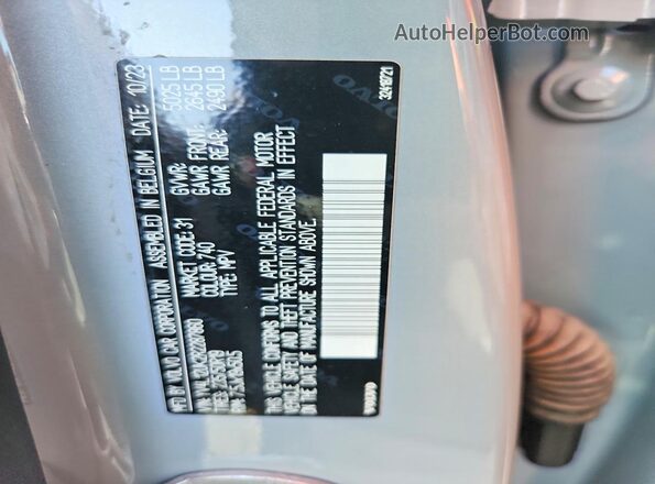 YV4L12UK2R2287860 2024 VOLVO XC40 Gray VIN կոդի պիտակի տեսք