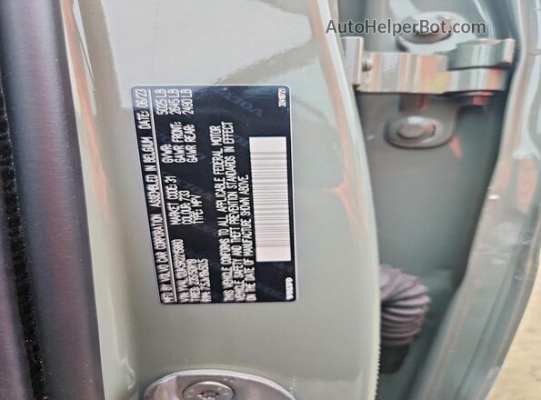 YV4L12UK5R2215860 2024 VOLVO XC40 Green VIN კოდის სტიკერის ხედი