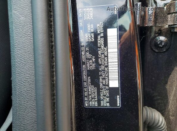 YV4L12UM8R2379914 2024 VOLVO XC40 Black Vista de la etiqueta del VIN
