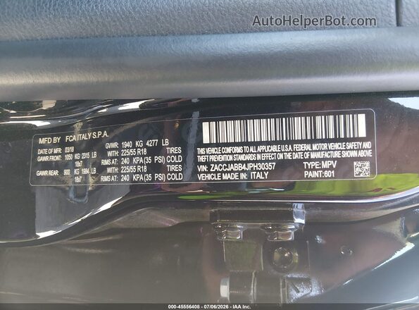 ZACCJABB4JPH30357 2018 JEEP RENEGADE Черный Вид подкапотного пространства