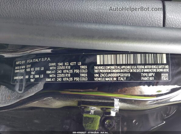ZACCJABB8HPG01919 2017 JEEP RENEGADE Black Engine compartment view