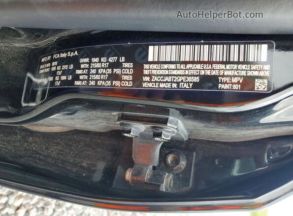 ZACCJABT2GPE36585 2016 JEEP RENEGADE Black Engine compartment view
