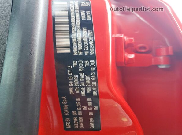 ZACCJABT6GPD64161 2016 JEEP RENEGADE Red VIN კოდის სტიკერის ხედი