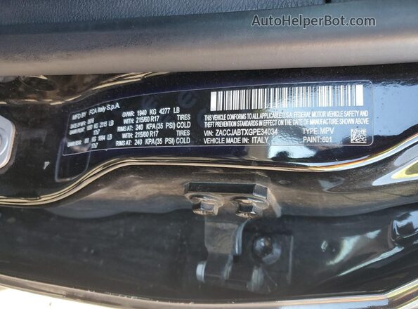 ZACCJABTXGPE34034 2016 JEEP RENEGADE Black Вид підкапотного простору