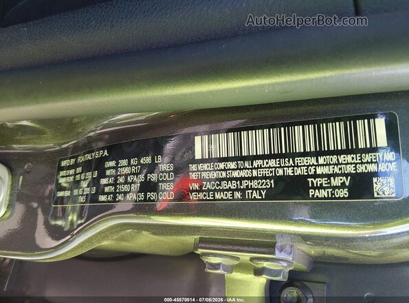 ZACCJBAB1JPH82231 2018 JEEP RENEGADE Gray Widok komory silnika