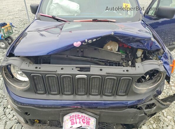 ZACCJBAB8JPH49338 2018 JEEP RENEGADE Blue ძრავის განყოფილების ხედი