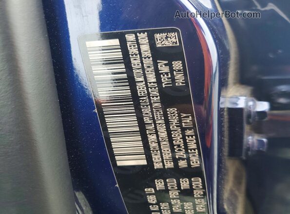 ZACCJBAB8JPH49338 2018 JEEP RENEGADE Blue VIN კოდის სტიკერის ხედი