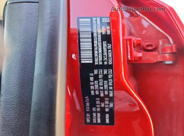 ZACCJBAH0HPE66513 2017 JEEP RENEGADE Red Widok naklejki z numerem VIN