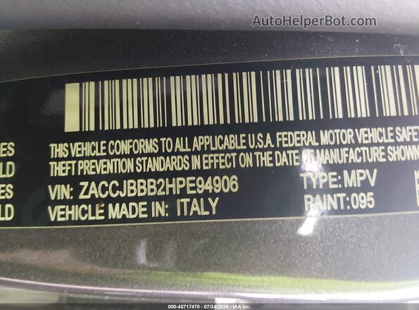 ZACCJBBB2HPE94906 2017 JEEP RENEGADE Gray ძრავის განყოფილების ხედი