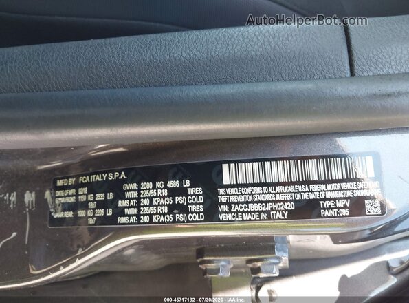 ZACCJBBB2JPH02420 2018 JEEP RENEGADE Gray Вид підкапотного простору
