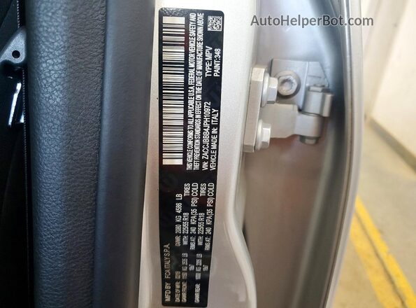 ZACCJBBB4JPH10972 2018 JEEP RENEGADE Silver VIN კოდის სტიკერის ხედი