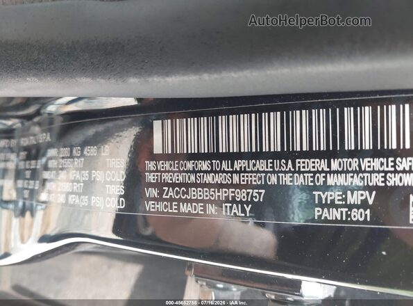 ZACCJBBB5HPF98757 2017 JEEP RENEGADE Black ძრავის განყოფილების ხედი