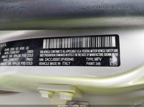 ZACCJBBB7JPH68946 2018 JEEP RENEGADE Серебряный Вид подкапотного пространства