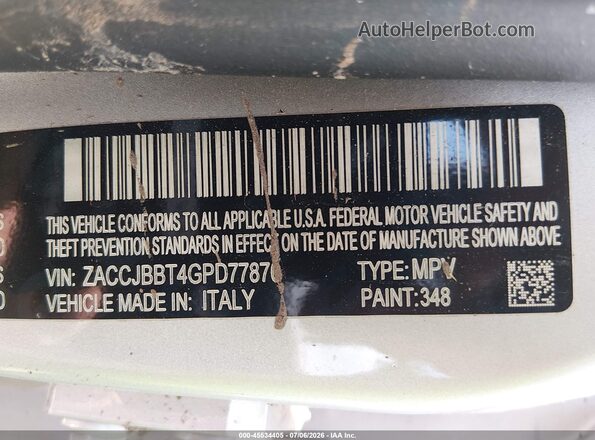 ZACCJBBT4GPD77870 2016 JEEP RENEGADE Серебряный Вид подкапотного пространства